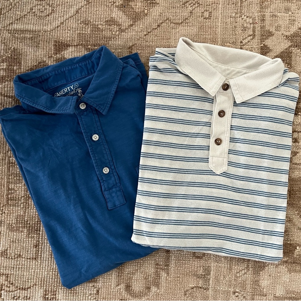Faherty and Marine Layer polos - Men’s large